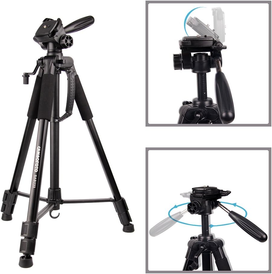 Lightweight Camera Tripod/Monopod with 3-Way Panoramic Head