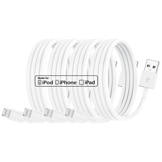 4 Pack Apple MFi Certified iPhone Charger Cable 1m, Lightning to USB Cable 1m Fast Charging, Long Charger