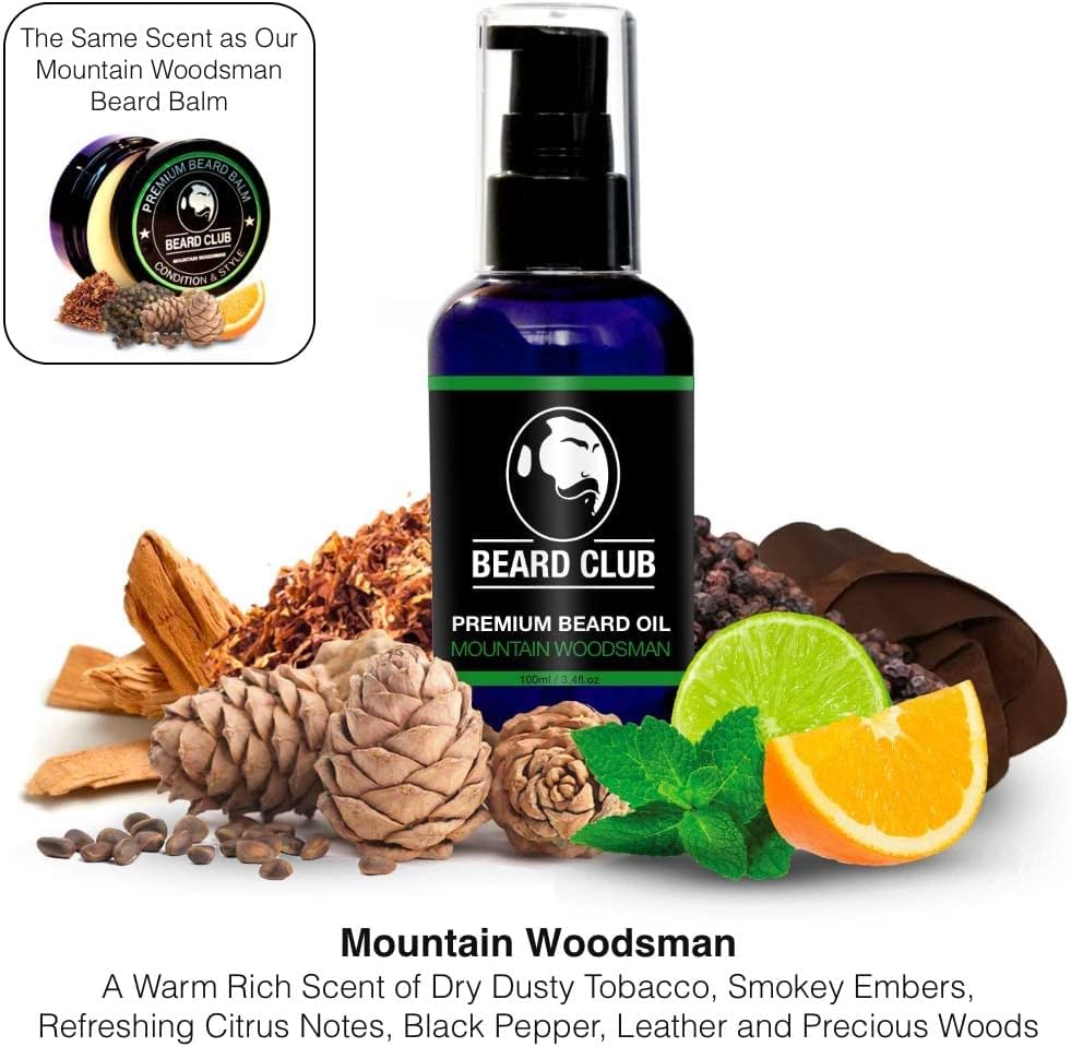 Mount Wooside Woodsman Beard Oil Bottle Growth Oil, Conditioner & Softener for Beard Care