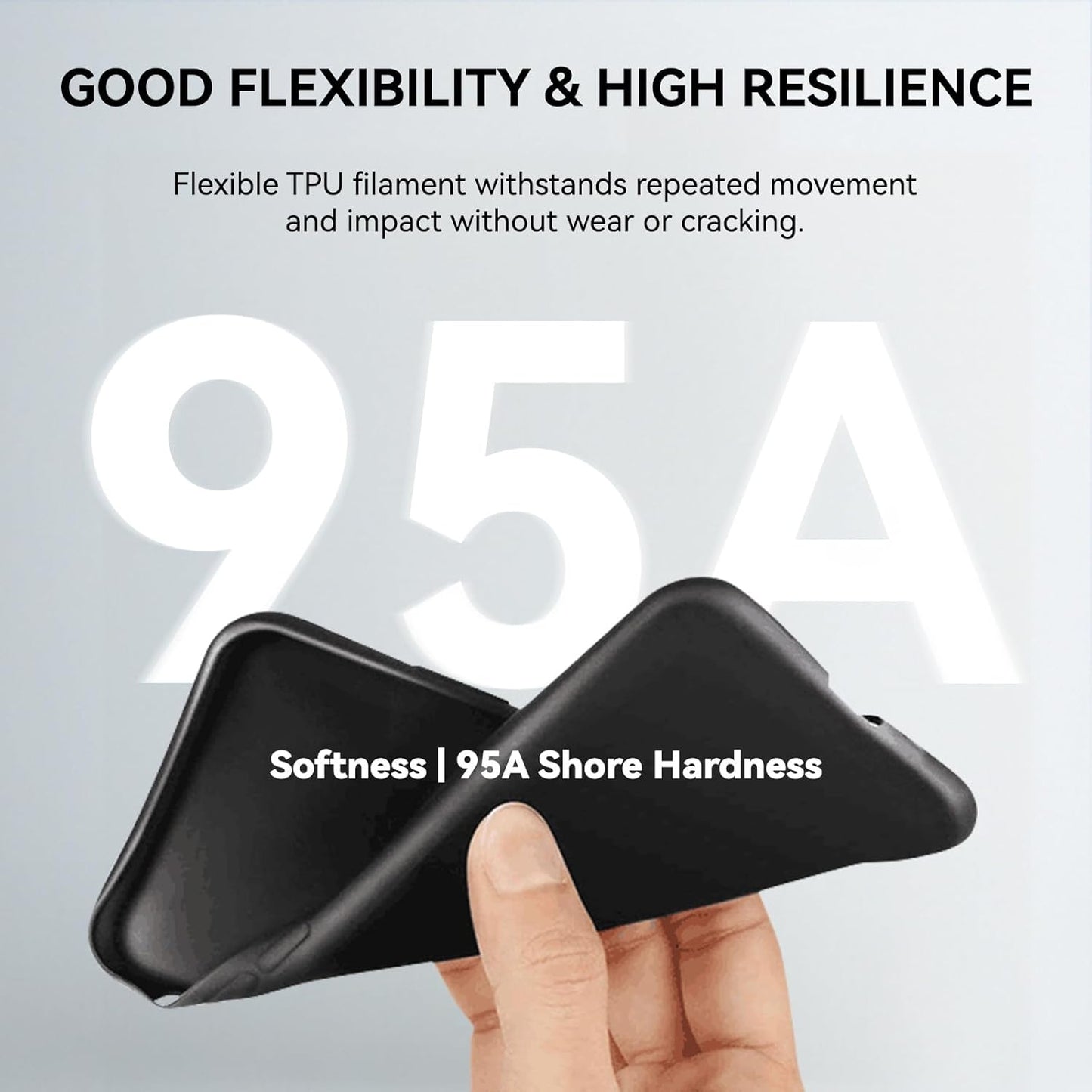 TPU Flexible Filament 1.75mm, 3D Printer Filament, Dimensional Accuracy +/- 0.03 mm, 0.5KG Spool, 1.75 mm, TPU White