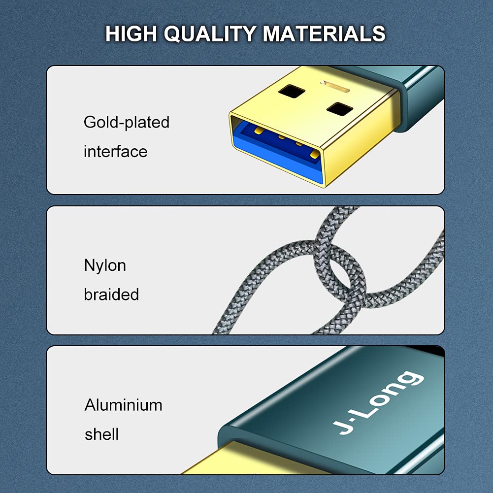 USB 3.0 A Male to B Male Cable 4M, Superspeed Braided USB 3.0 Type A to B Cable Compatible with Printers,Docking Station,External Hard Drivers,Scanner,USB Hub and More Devices