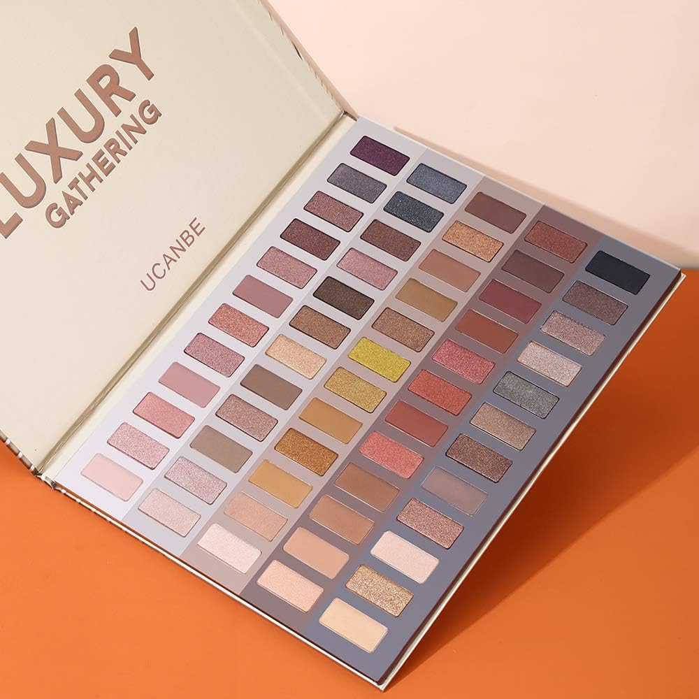 Pro Nude Eyeshadow Makeup Palette - Highly Pigmented 60 Colors Shimmer & Matte Eye Shadow - Warm Neutral Bronze Natural Powder Make up Pallet