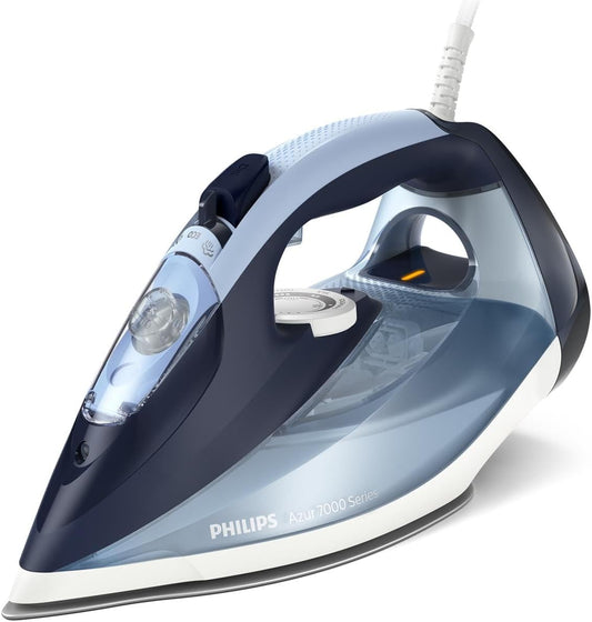 7000 Series Steam Iron - 2800W, 50g/min Steam, 250g Steam Boost, Vertical Steam, SteamGlide Plus Soleplate, Louros/Cotton Blue