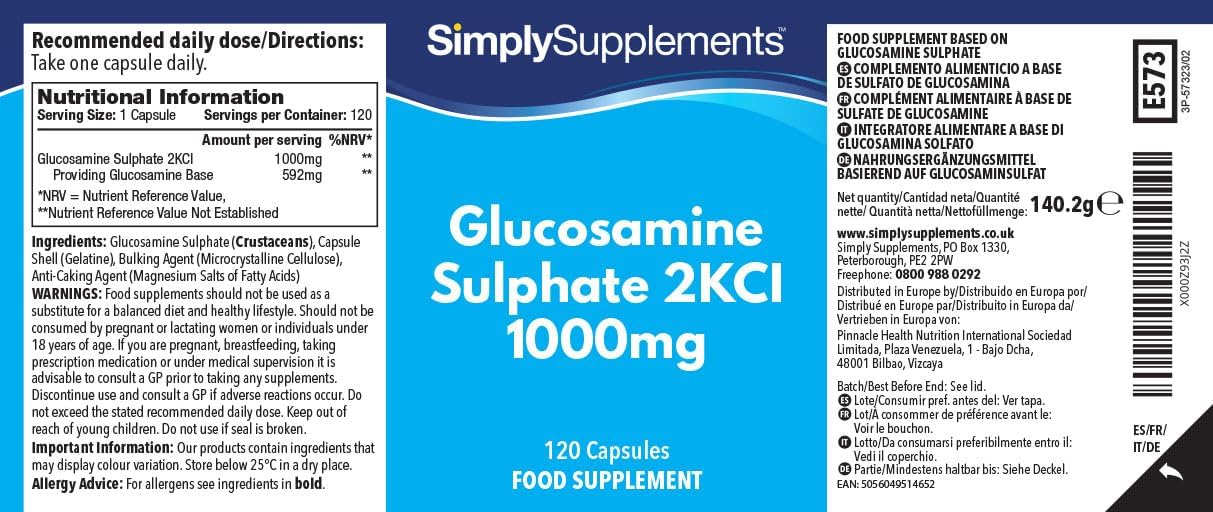 Glucosamine Sulphate 2KCl 1000mg Joint Care Capsules