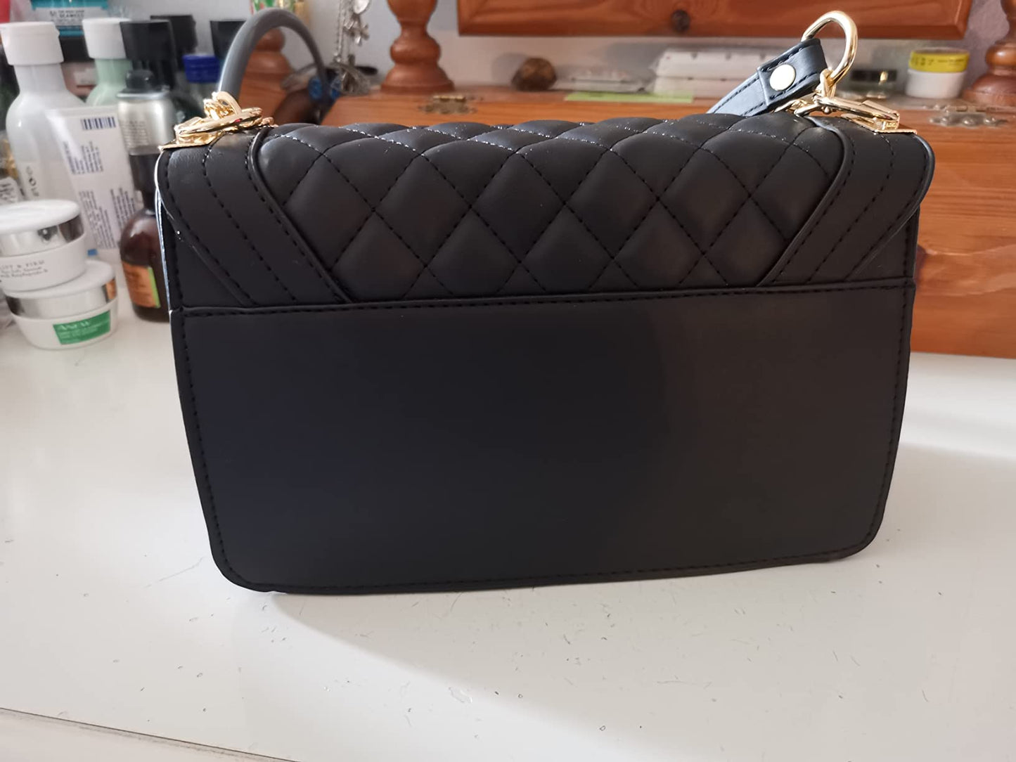 New Women Crossbody Quitted Bags Black Trendy Cross Body Purse Shoulder Bag