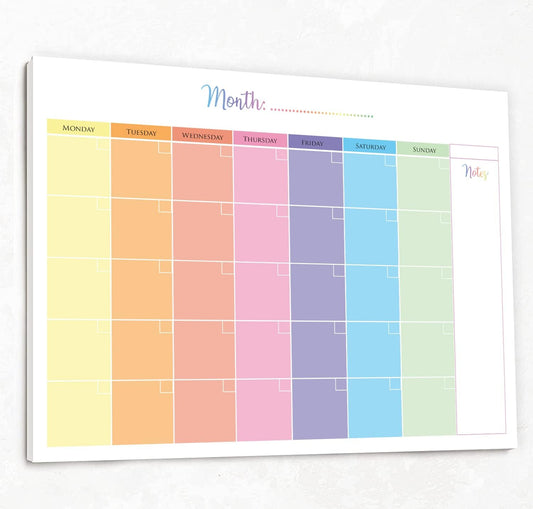 Monthly Planner Pad with Tear Off Pages and Notes Section