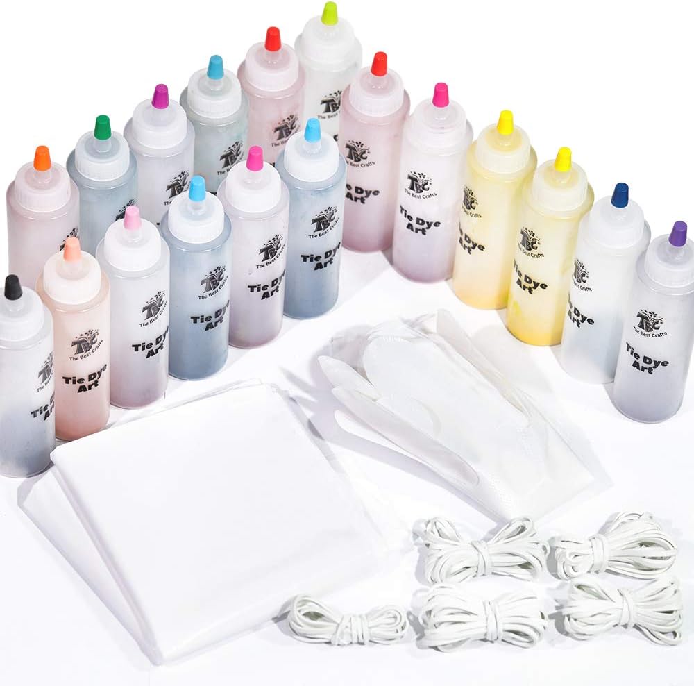 TBC The Best Crafts Tie-Dye Art Kit for Over 12 Kids to Play, Easy & Fun (18 Colours)