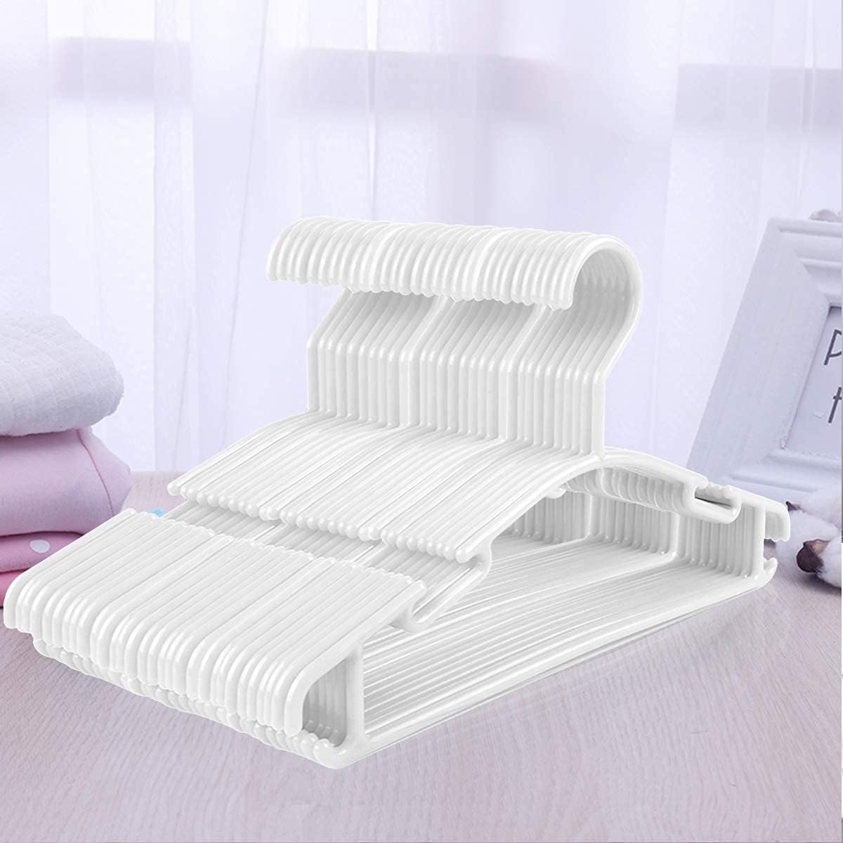 Baby Coat Hangers for Clothes 40 Pack Toddler White Hanger, Kids and Childrens Hangers for Closet