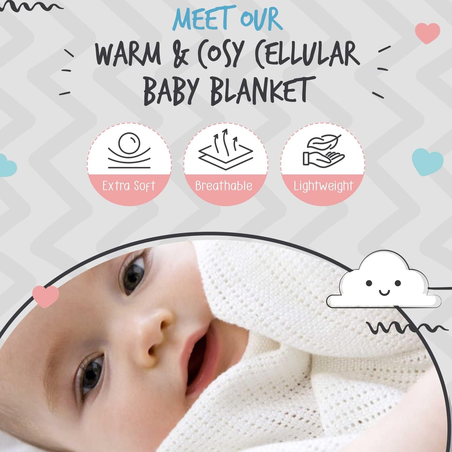 Cotton Cellular Baby Blanket
