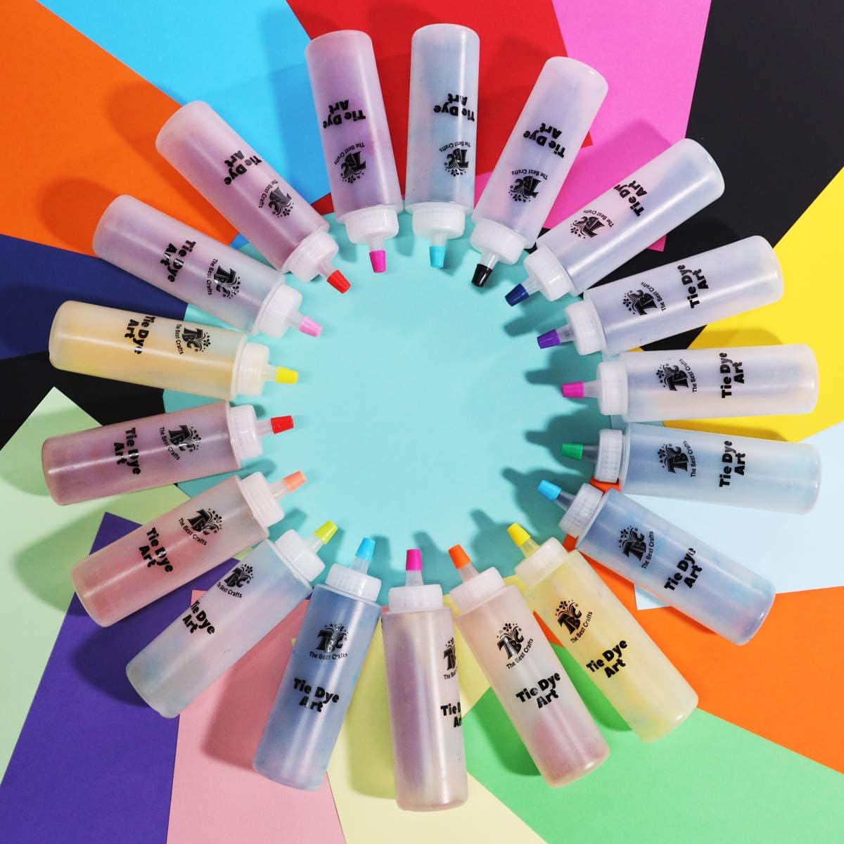 TBC The Best Crafts Tie-Dye Art Kit for Over 12 Kids to Play, Easy & Fun (18 Colours)