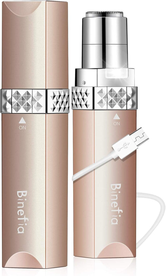 Portable Facial Hair Remover with Cleaning Brush for Women, USB Rechargeable Shaver