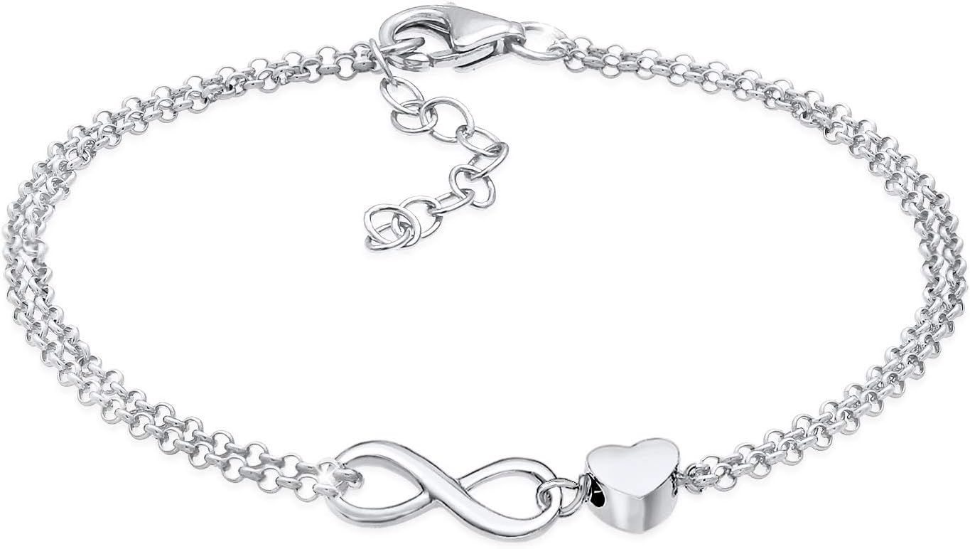 Bracelet Women Heart Love Intertwined in 925 Sterling Silver