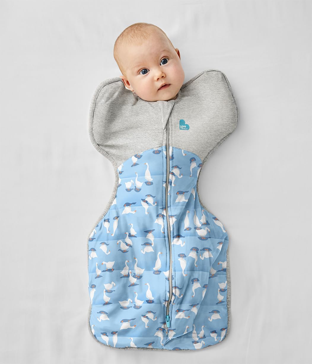 Swaddle Up, Small 3.5-6 kg, Dusty Blue, Snug Fit Supports Good Sleep, 2.5 Tog Suitable for Cooler (16-20°C) Temperature