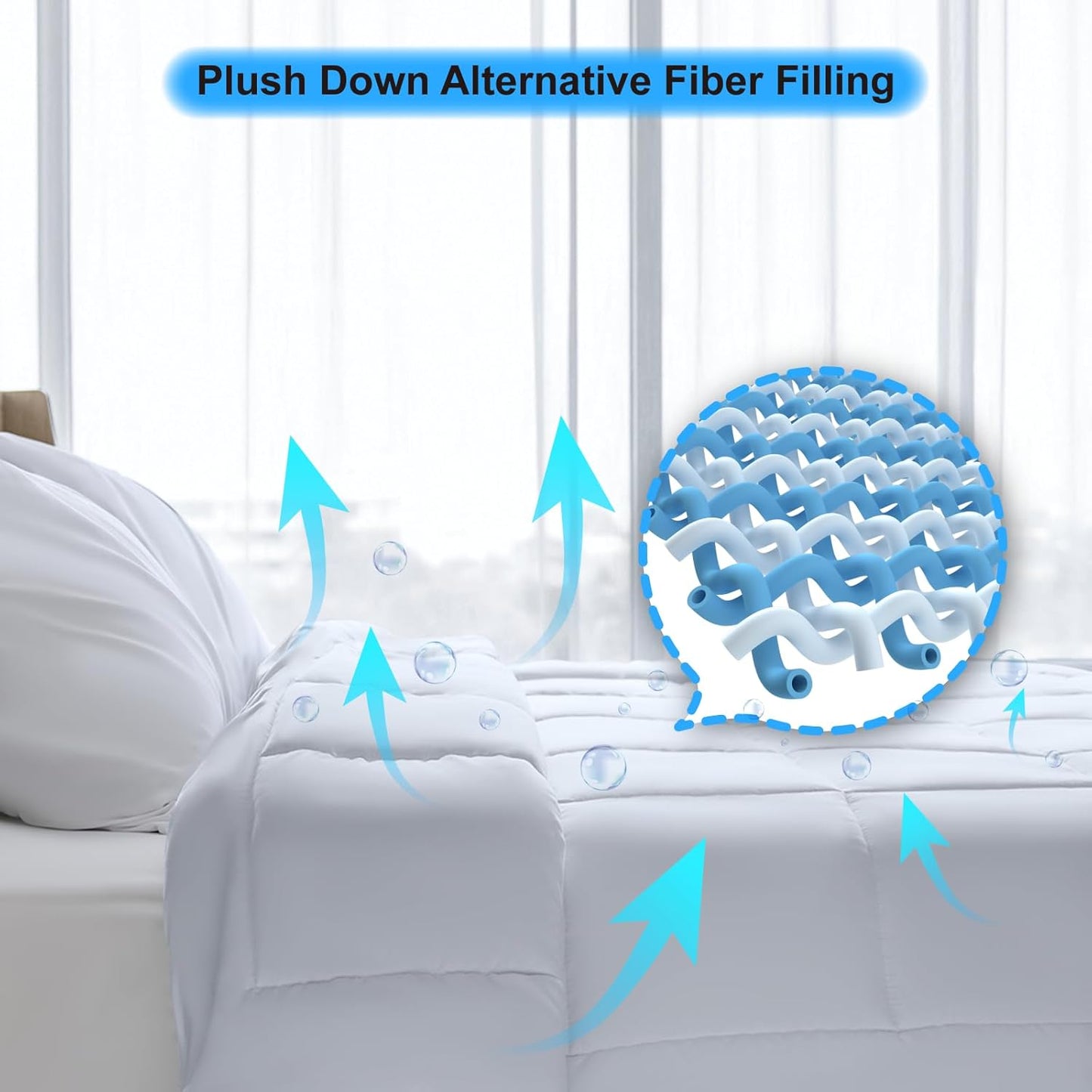 1.5 Tog Summer Duvet Single Size, Ultra Light & Thin Summer Microfiber Quilt with 100gsm Filling, Premium Soft & Lightweight for Summer, Hot Weather (1.5 Tog - Single)