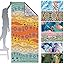Beach Towel, 71"x32" Double Sided Oversized Microfiber Beach Towel for Adult, Lightweight Extra Large Quick Drying Towel for Swimming Sports Beach Gym