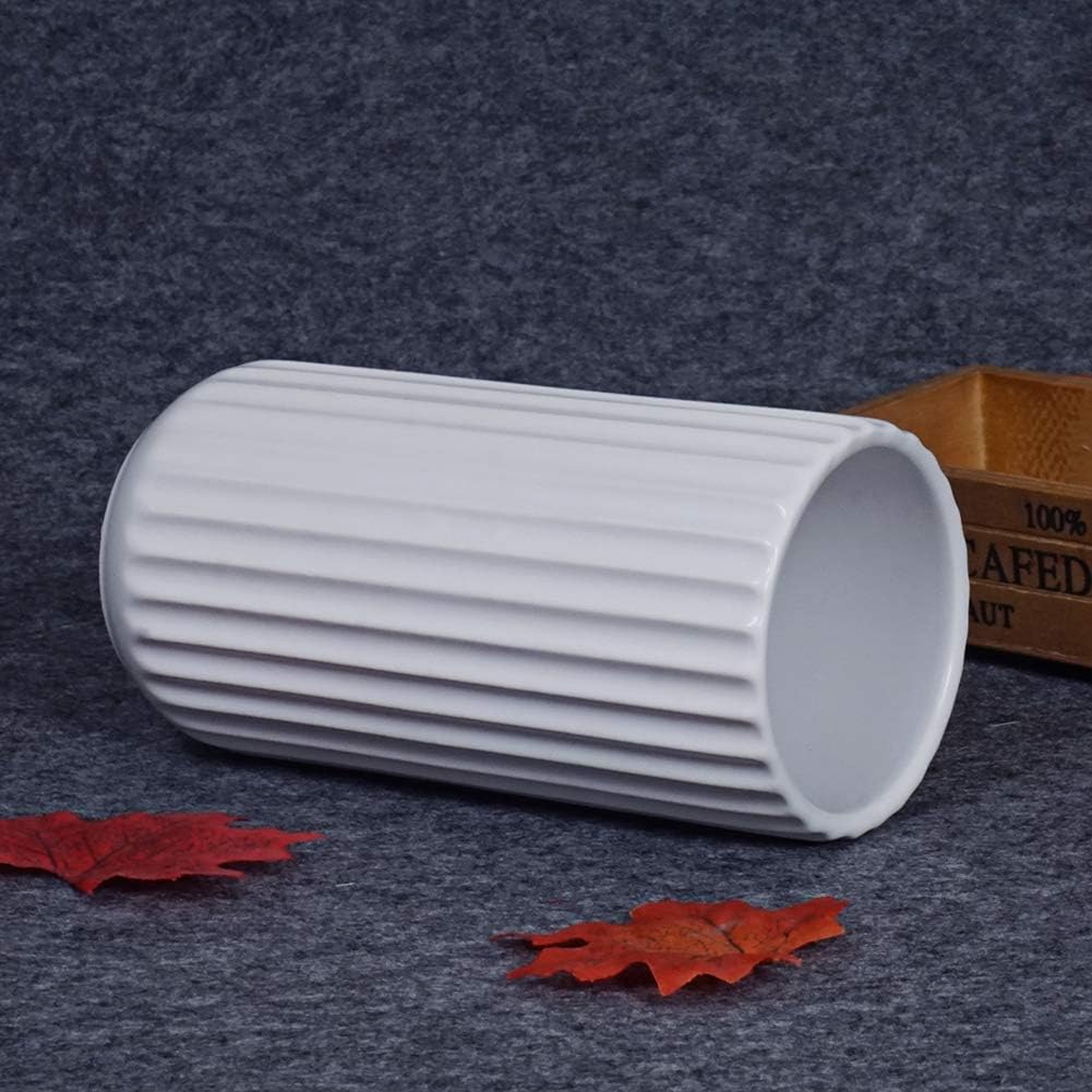 7 inch White Ceramic Flower Vase Home Decor Vase and Table Centerpieces Vase for Friends and Family, Christmas, Wedding, Bridal Shower