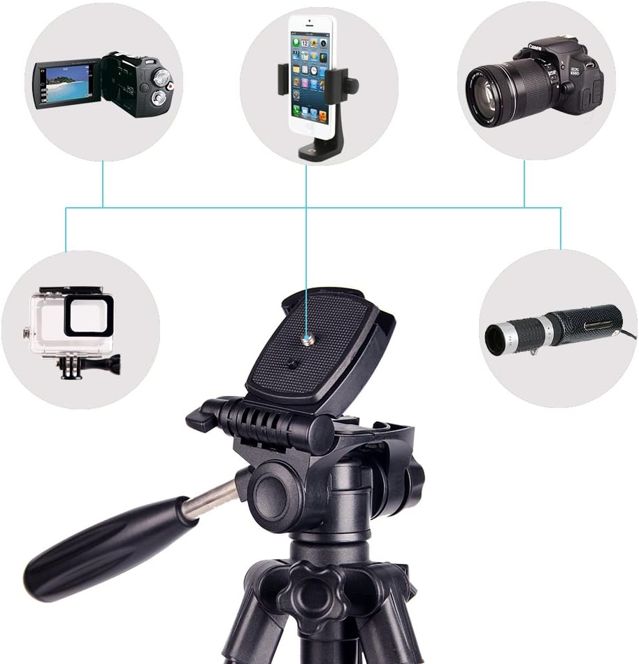 Lightweight Camera Tripod/Monopod with 3-Way Panoramic Head