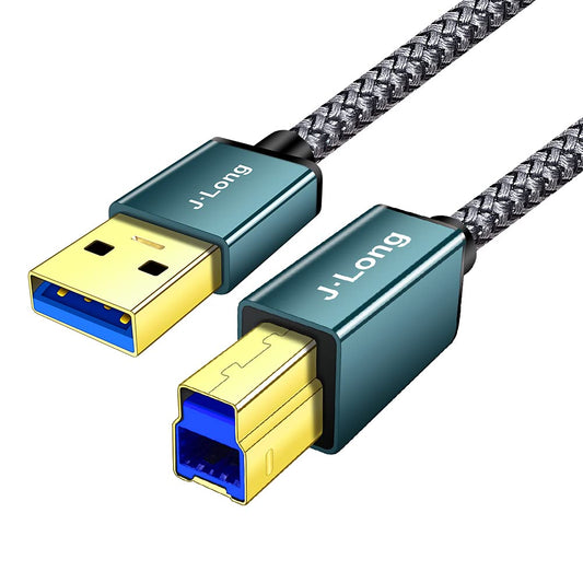 USB 3.0 A Male to B Male Cable 4M, Superspeed Braided USB 3.0 Type A to B Cable Compatible with Printers,Docking Station,External Hard Drivers,Scanner,USB Hub and More Devices