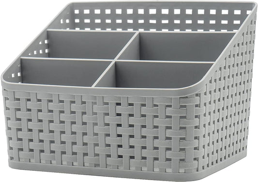 Storage Basket, Cosmetic Box Organiser,Plastic Storage Box Desktop 5 Grid Sub-grid Storage Case Multi-function Storage for Desktop Office Bedroom Countertop Home Kitchen
