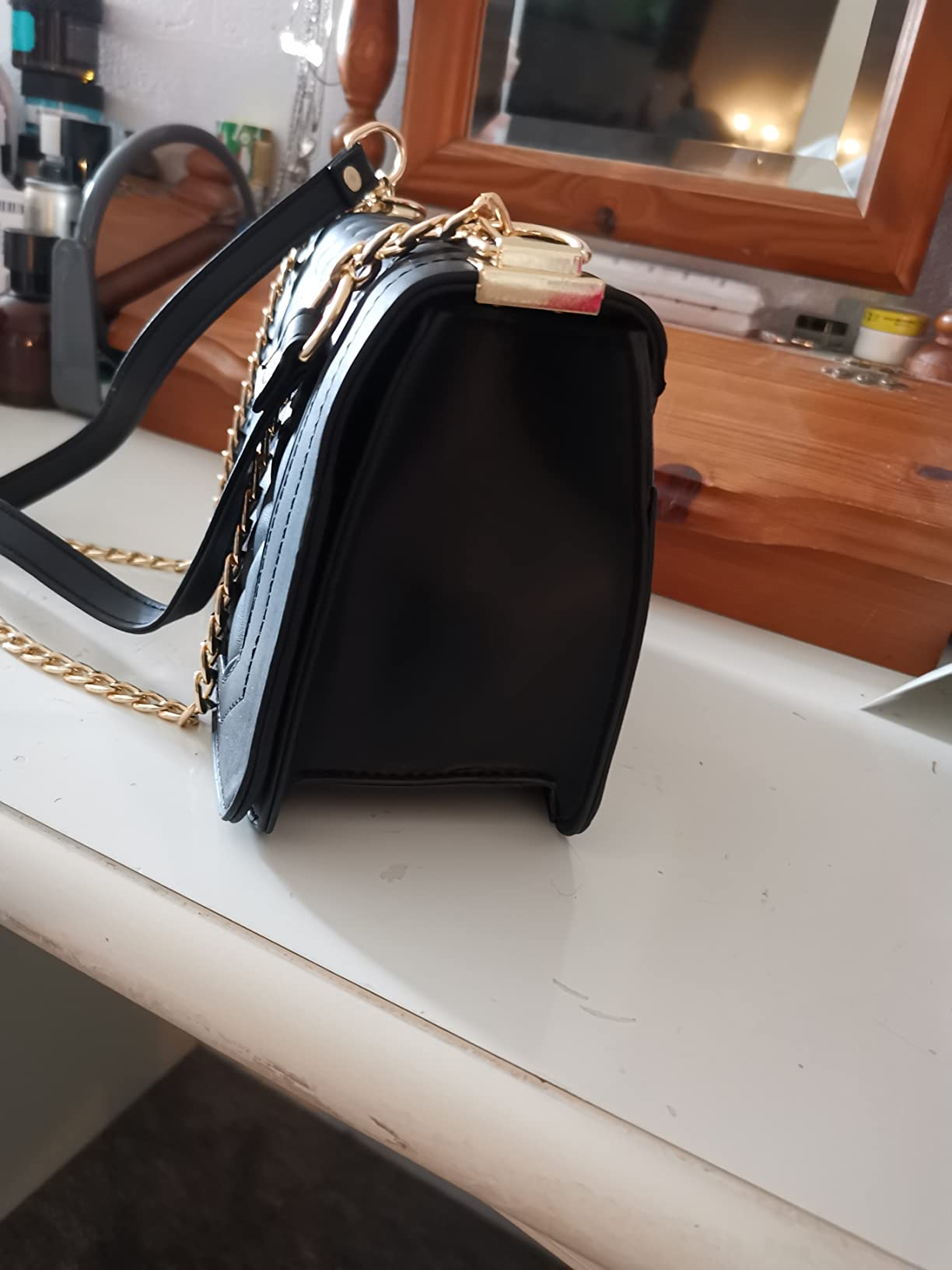 New Women Crossbody Quitted Bags Black Trendy Cross Body Purse Shoulder Bag