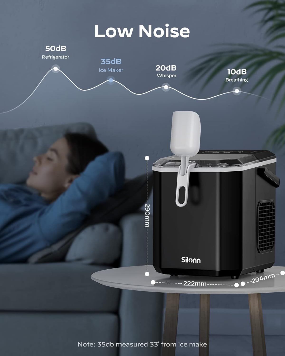 Ice Maker Machine Countertop Ice Machine, Self-Cleaning Ice Maker, Portable Ice Cube Maker Machine for Home/Kitchen/Office/Bar