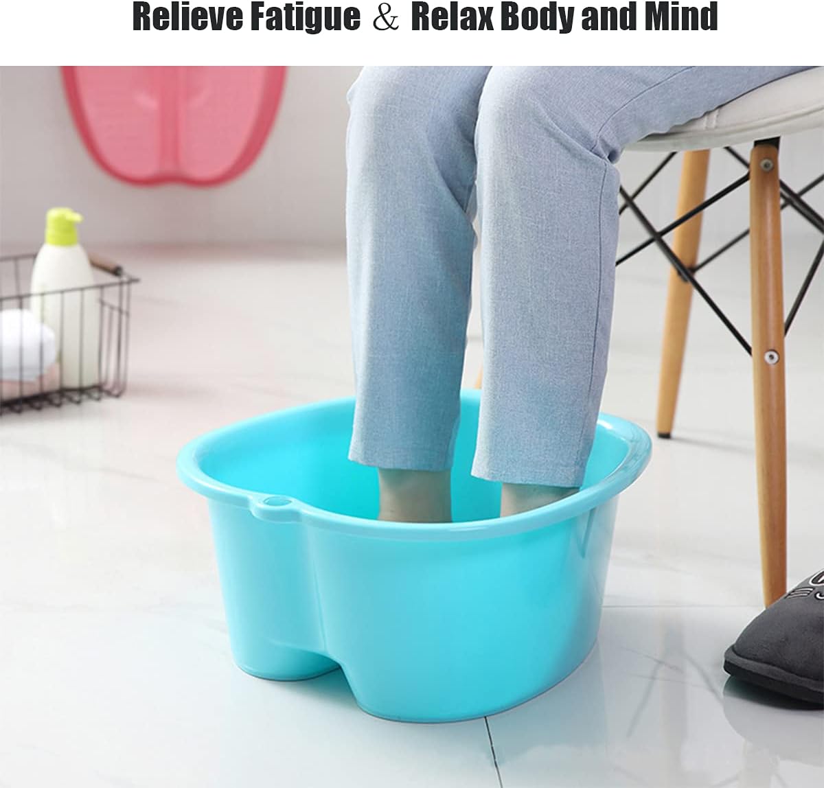 Foot Soak Basin Bath Spa Tub, Large Size Plastic Foot Sink for Soaking Feet Foot Bucket Bowl for Home Foot spa Treatment/Relax/Dead Skin Remover/Pedicure, Foot Care Gift