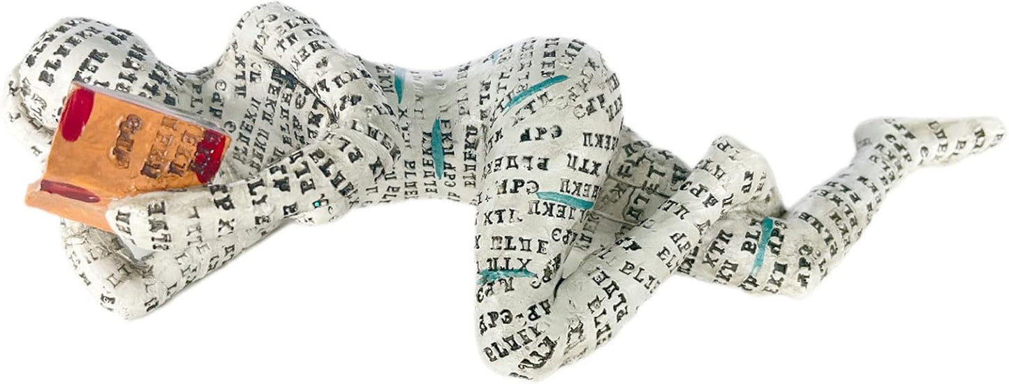 Home Decor Pulp Reading Women Thinker Statue Aesthetic Sculpture Room Decor Modern Abstract Decoration on Shelf Table Desk for Living Room Office Bedroom C