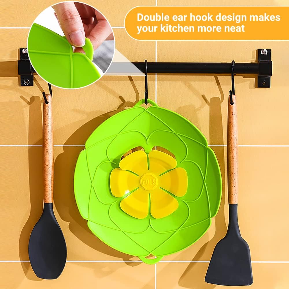 Spill Stopper Lid Cover,2Pcs Silicone Pan Lid 10"&11.5" Splatter Guard Pots Boil Over Safeguard Multi-Function Kitchen Tool Kitchen Gadgets