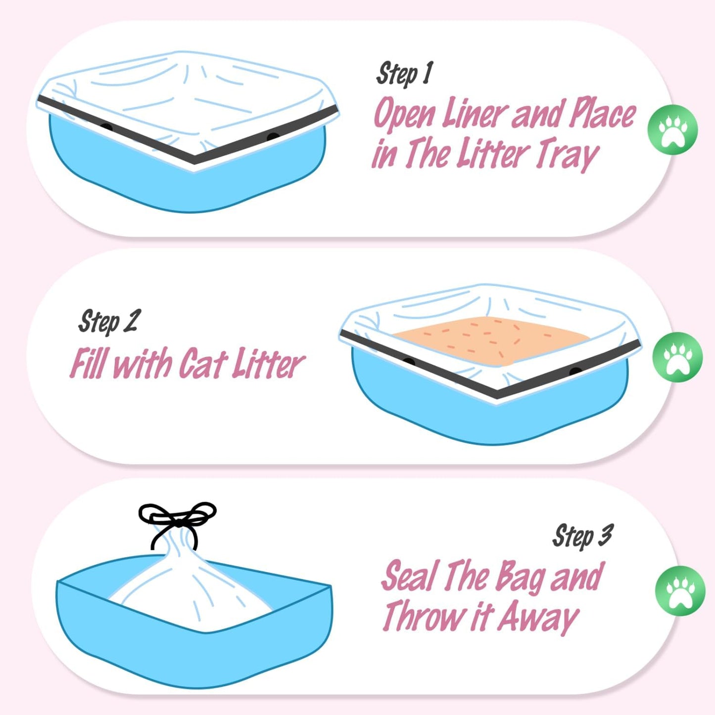 20Pcs XL Cat Litter Tray Liners With Drawstrings, 94x45cm Strong Durable Extra Large Cat Litter Tray Liners, 25 Microns Thickness Leak-Proof Cat Litter Bags for X-Large Litter Box, White