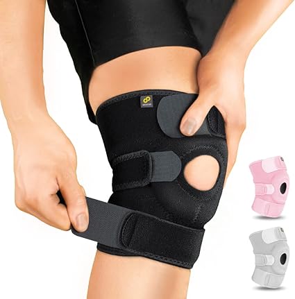 Adjustable Compression Knee Patellar Pad Tendon Support Sleeve Brace for Men and Women - Arthritis Pain, Injury Recovery, Running, Workout, KS10