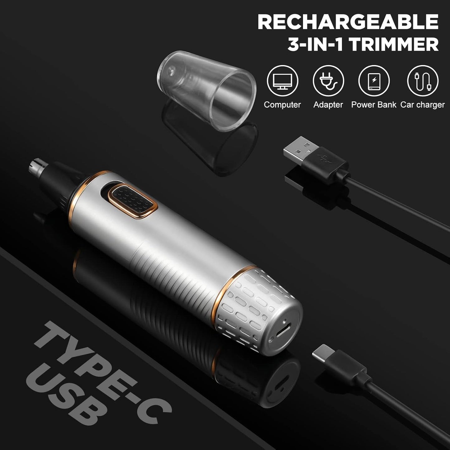 Nose Hair Trimmer for Men,4 in 1 Rechargable Nose Trimmer Men 2025 Professional Upgrade Painless Noses Hair Trimmer