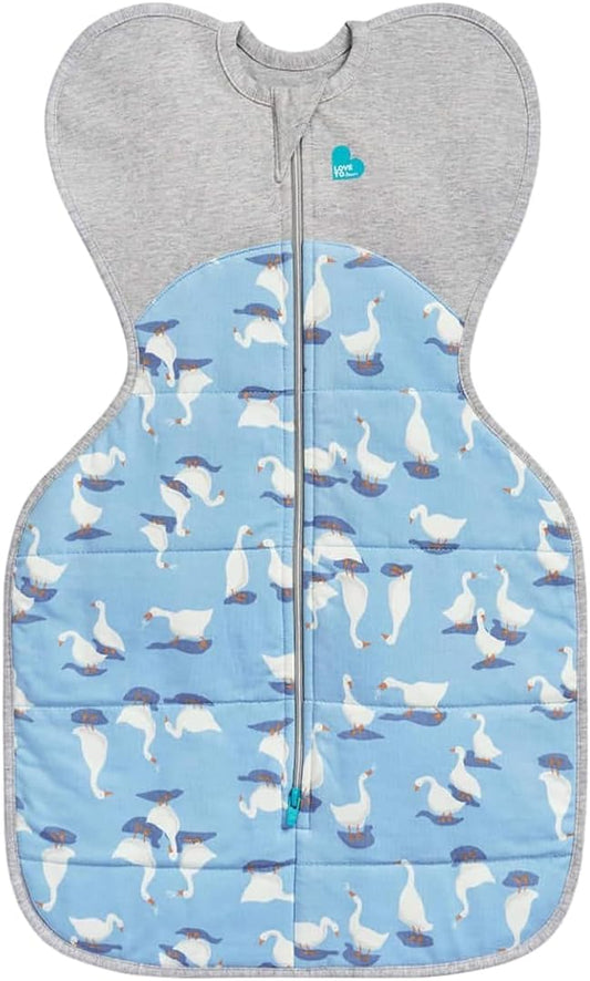 Swaddle Up, Small 3.5-6 kg, Dusty Blue, Snug Fit Supports Good Sleep, 2.5 Tog Suitable for Cooler (16-20°C) Temperature