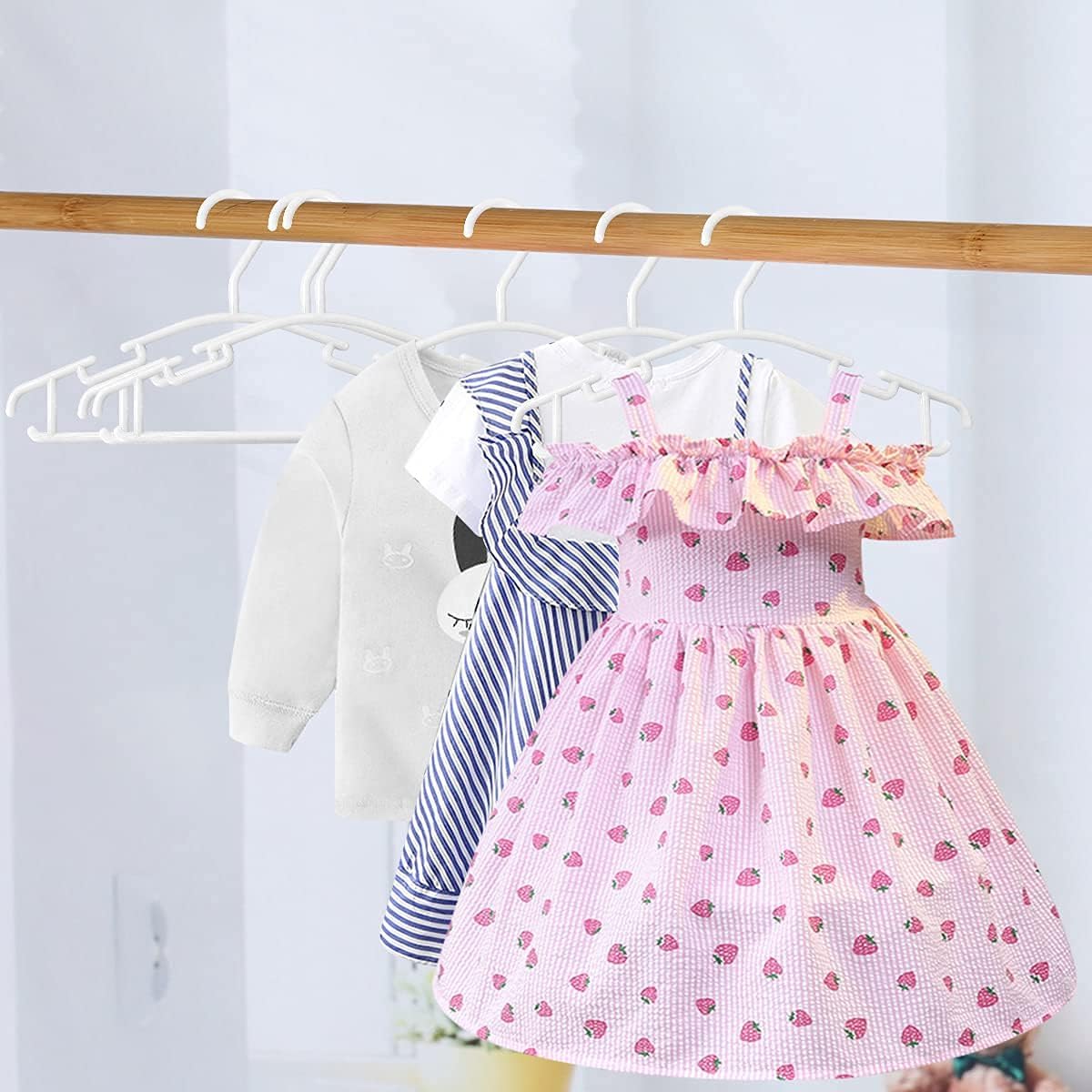 Baby Coat Hangers for Clothes 40 Pack Toddler White Hanger, Kids and Childrens Hangers for Closet