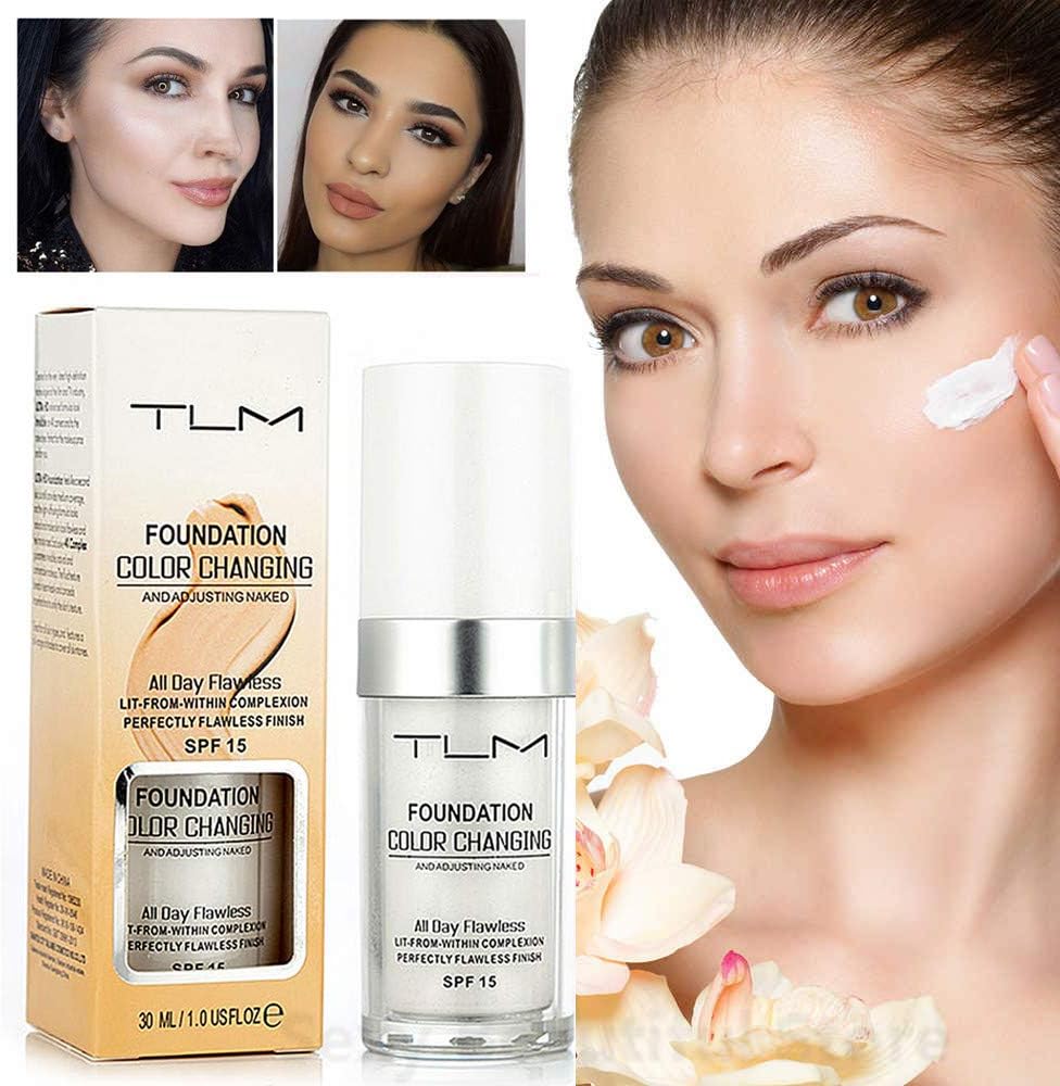 TLM Colour Changing Foundation Makeup Base Nude Face Liquid Cover Concealer for Women Girls