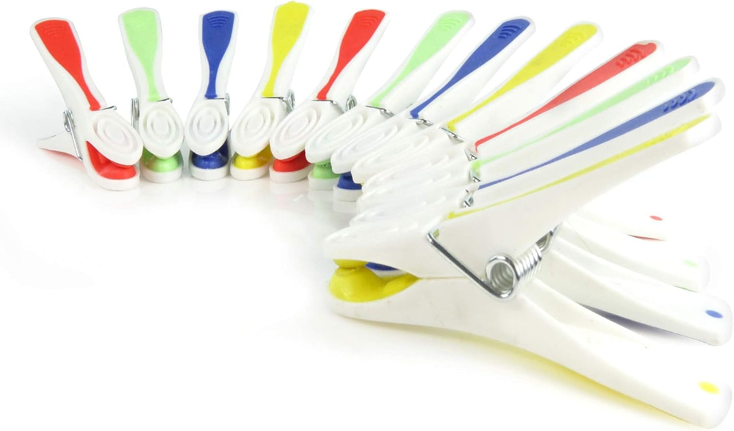 Plastic Clothes Washing Line Pegs Rubber Soft Grip Laundry Garment (48)