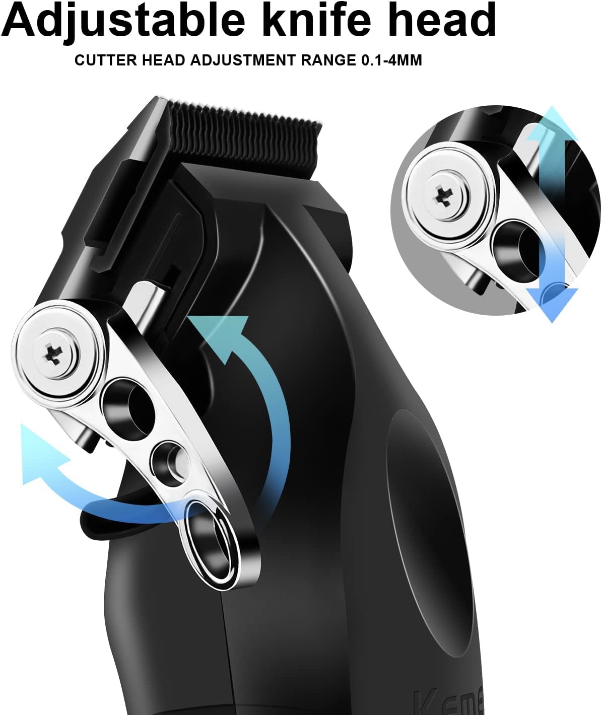 Black Hair Clippers for Men, Adjustable Cordless Clipper Professional Barber Clipper, USB Rechargeable Wireless Haircut Clippers