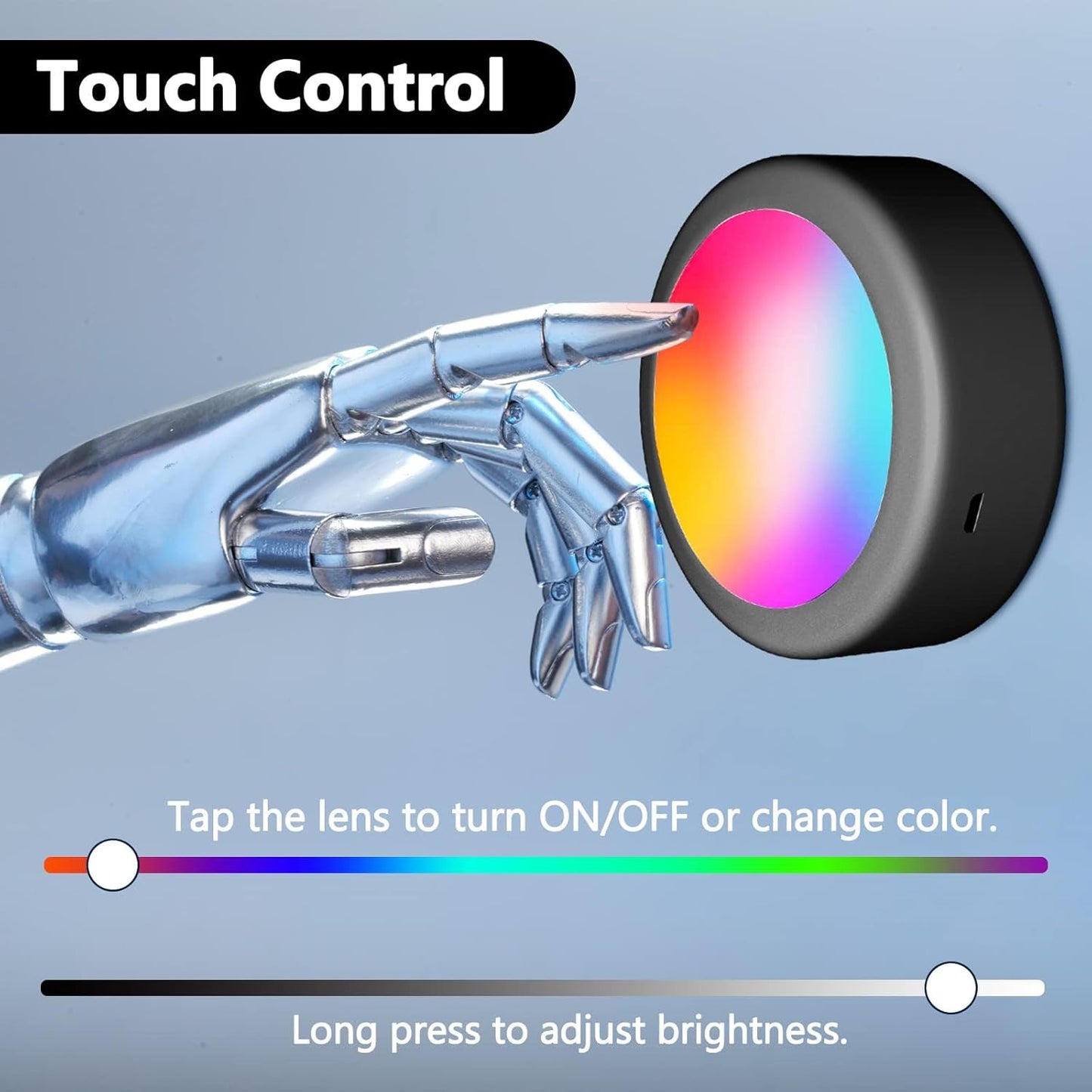 Wireless Under Cabinet Lights with Remote, 12 Colors LED Under Cupboard Lighting, Round Stick-on Display Shelf Cupboard, RGB Puck Lights, 6 Pack