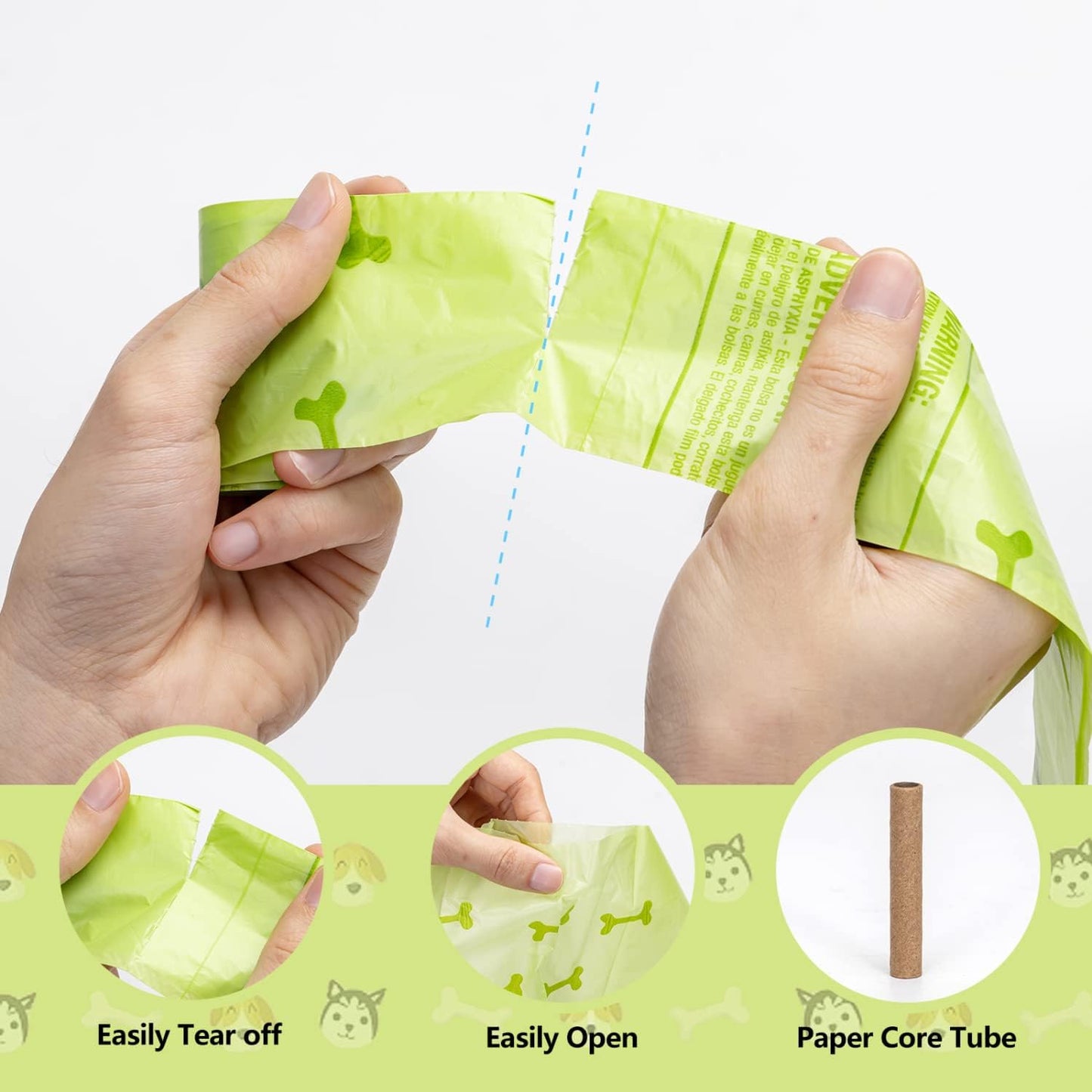 Dog Poo Bags with Dispenser, 360 Count - Extra Thick & Large, Unscented Leak-Proof