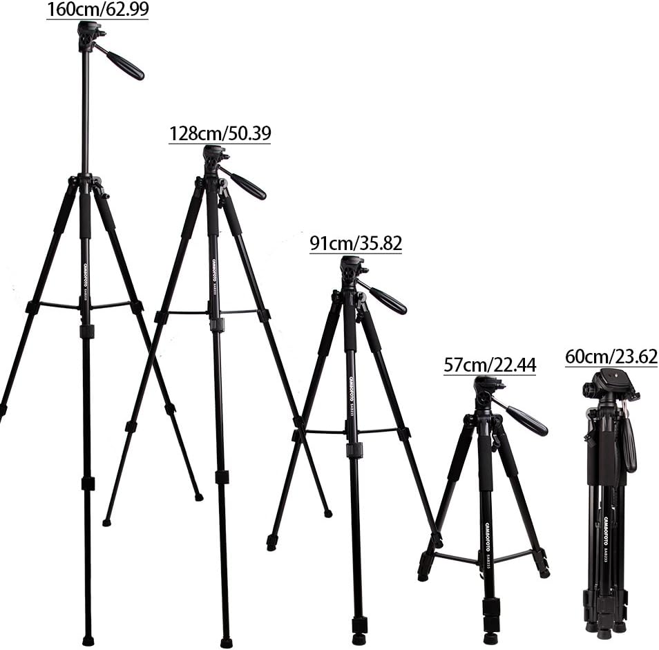 Lightweight Camera Tripod/Monopod with 3-Way Panoramic Head