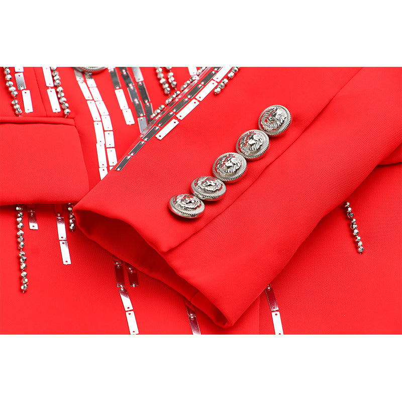 Women's Luxury Autumn Suit Jacket, Sequinned Evening Jacket