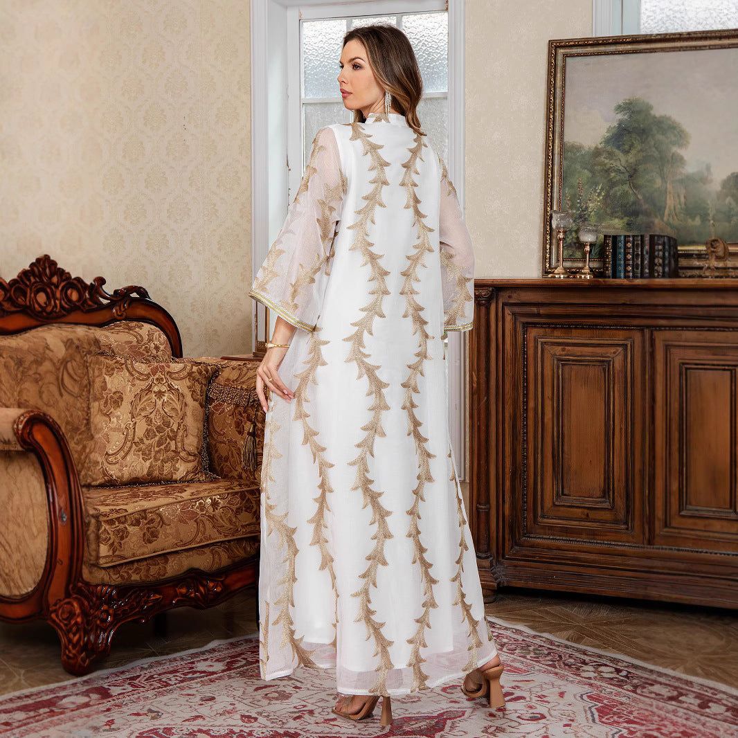 Women's Heavy Mesh Embroidered Robe