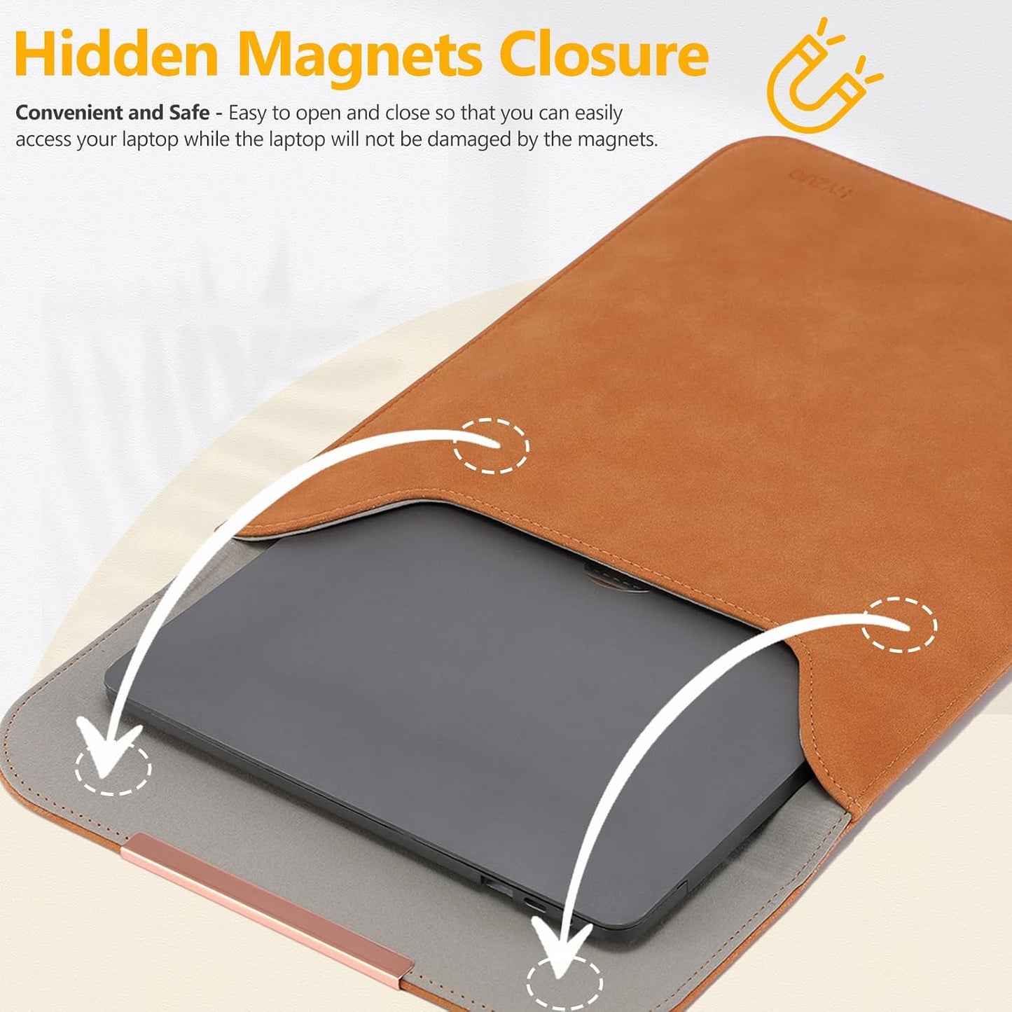 13 Inch Laptop Sleeve Compatible with MacBook Air 13, MacBook Pro 13, iPad Pro/Air, Surface Pro 11, Faux Suede Leather Case with Accessory Bag, Brown
