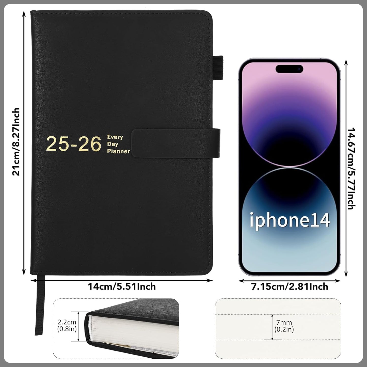 Academic Diary 2025-2026 A5 Page A Day, 12 Month Mid Year Daily Diary From July 2025 to June 2026, Day Per Page Daily Planner