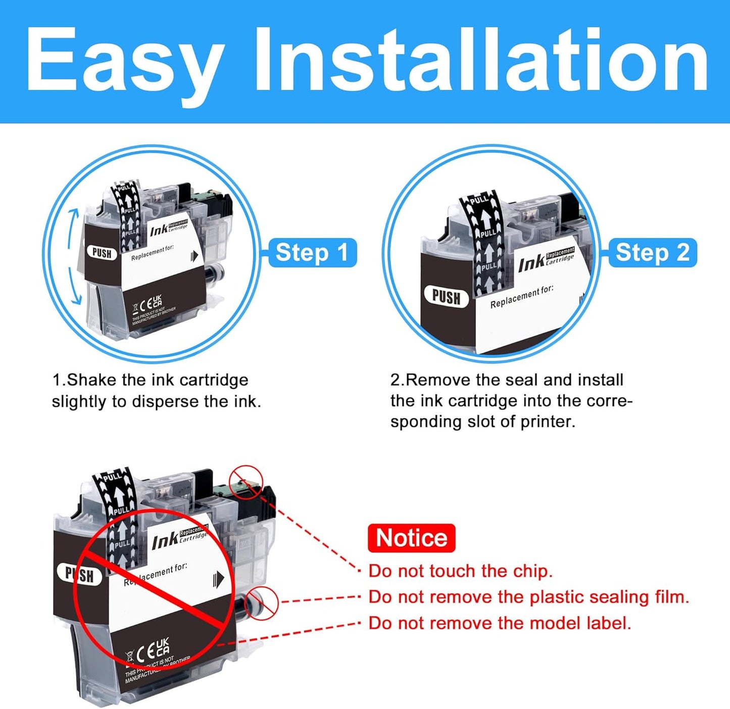 LC422 Black Ink Cartridge Replacement for Brother LC-422 LC-422XL LC422XL LC422BK LC422XLBK for MFC-J5340DW MFC-J5345DW MFC-J5740DW MFC-J6540DW MFC-J6940DW Printer