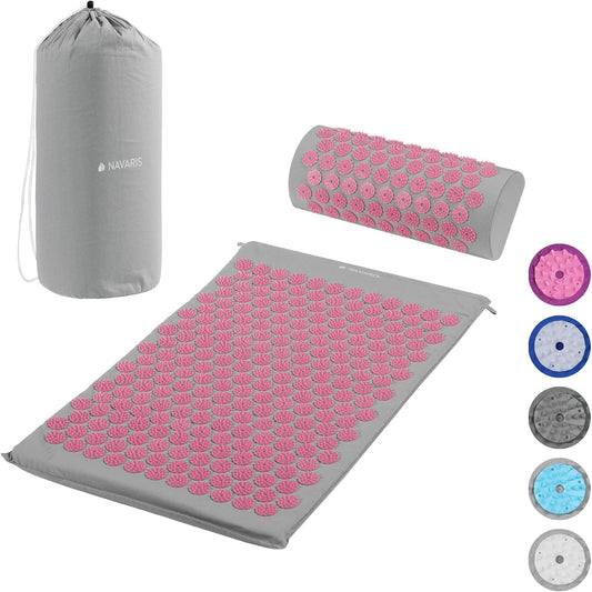 Acupressure Mat and Pillow Set - Acupuncture Mat for Back, Neck, Shoulders, Muscles, Relaxing - Includes Carry Bag