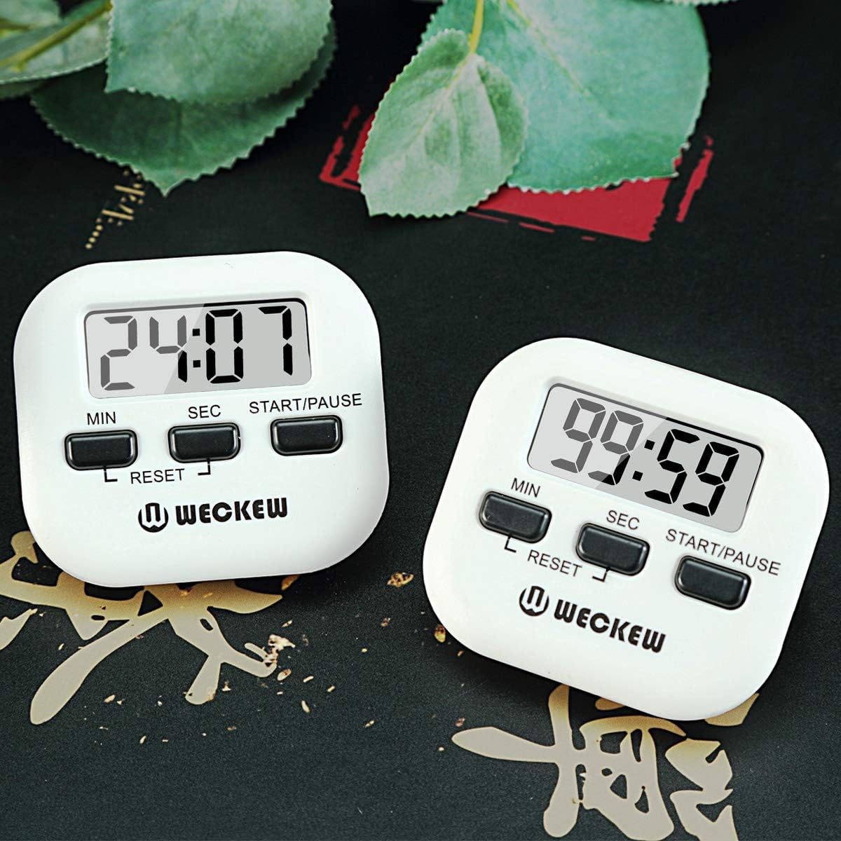 Kitchen Timer, WECKEW 2 Pack Digital Kitchen Timer Magnetic Countdown Stopwatch Timer With Loud Alarm