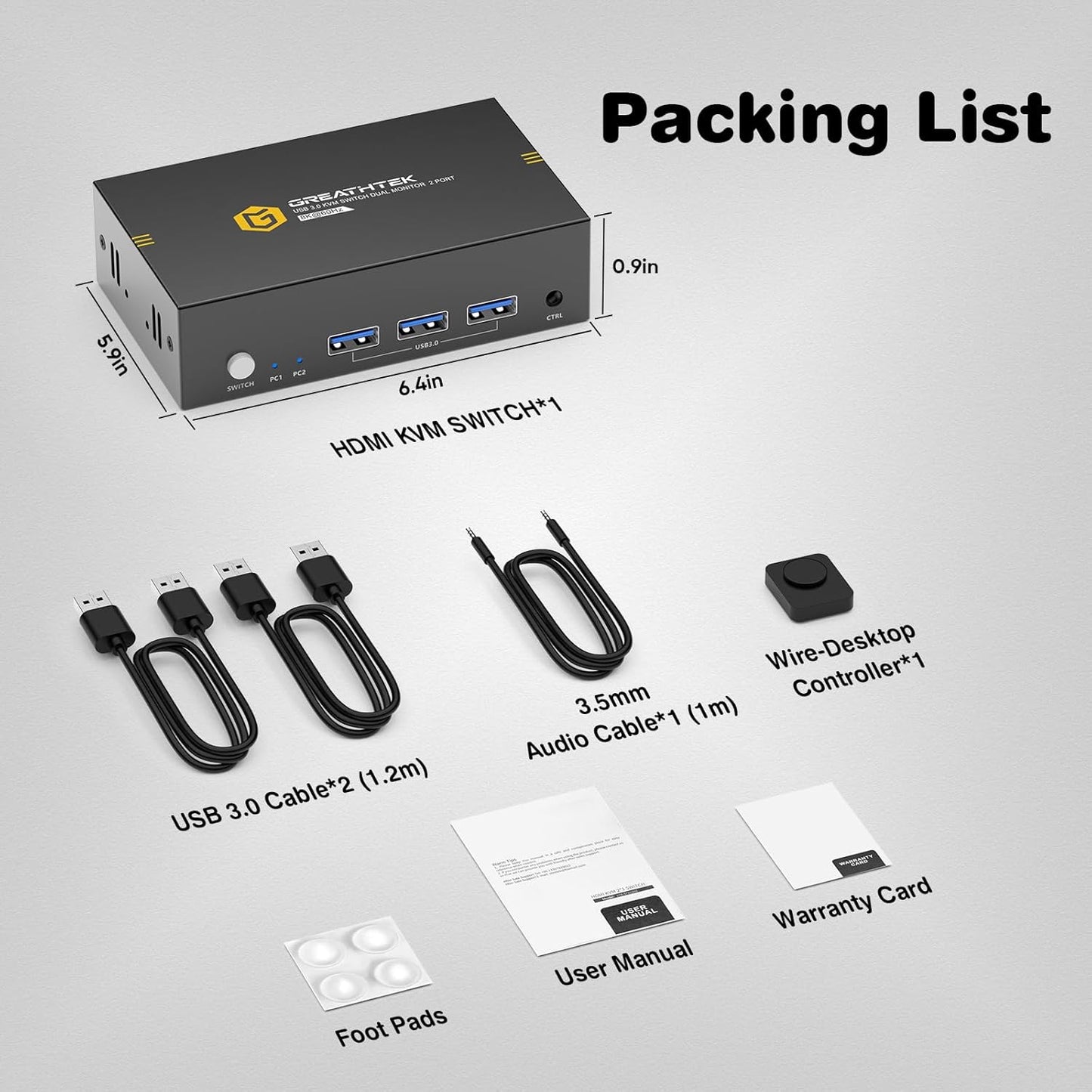 8K@60Hz HDMI KVM Switch 2 PC 2 Monitors Supports Copying and Extending the Display, Switches Dual Monitors Compatible with Multiple Devices,With Desktop Controller