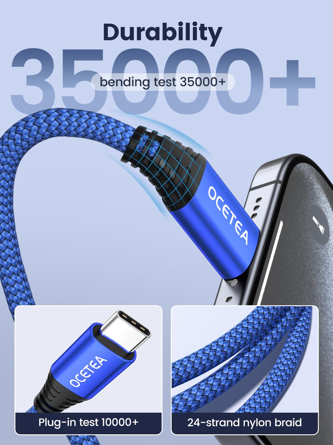 USB C to USB C Cable, [2Pack 2M] 60W 20V/3A PD Fast Charging Data Cable Lead Compatible with iPhone 16 15, MacBook Pro, iPad Pro, Galaxy S24 S23 Ultra, Pixel