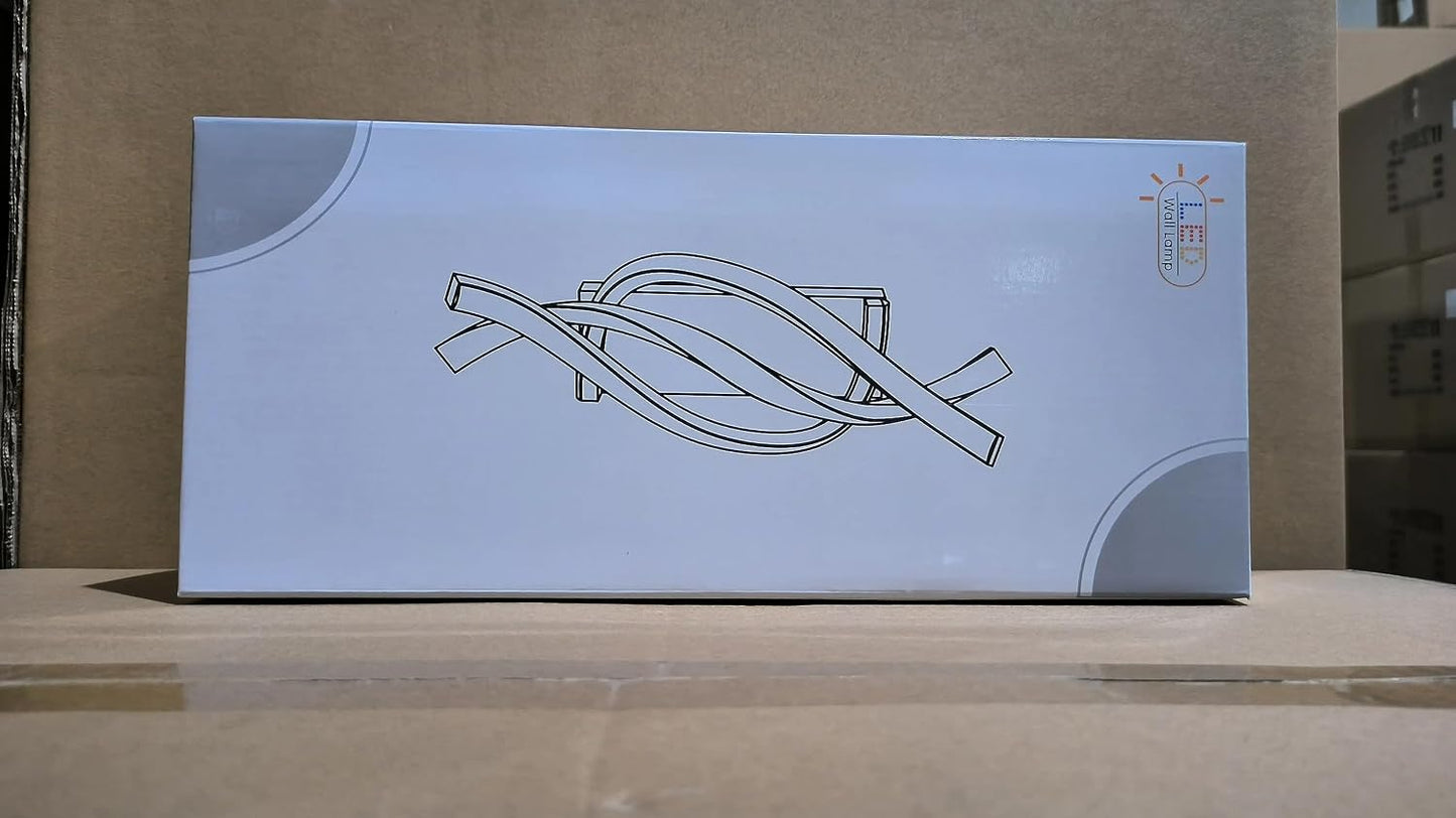 Modern LED Wall Light with 2 LED Strips, Curved Design Wall Sconce in Acrylic