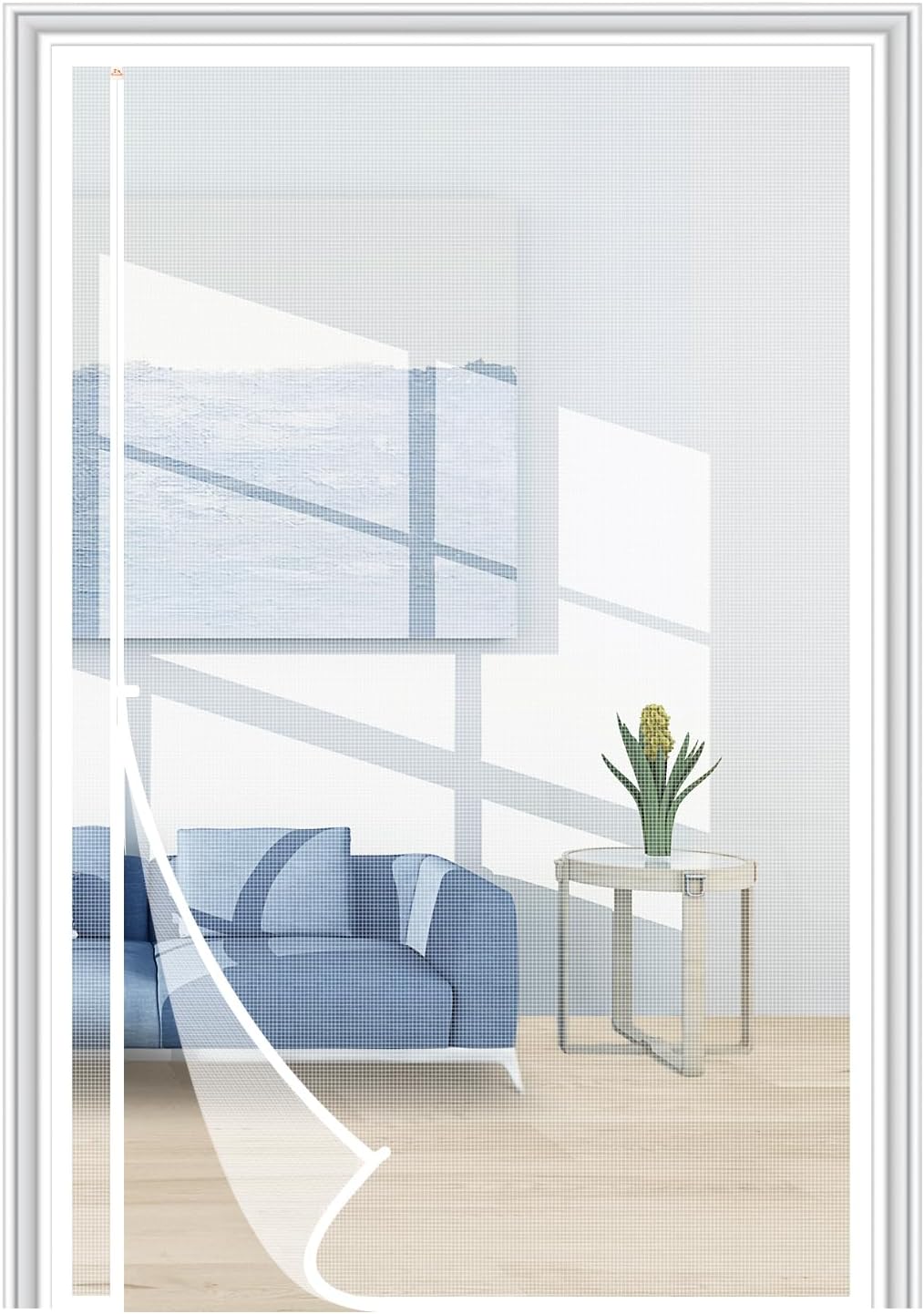 Side Opening Fly Screens for Doors, Reinforced Polyester Sewing Mosquito Net Curtain for Balcony, French, Sliding Glass Door